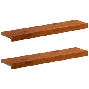 vidaXL Parapety 2 ks Hned&aacute; 70 x 15 x 2 cm Mas&iacute;vne dubov&eacute; drevo