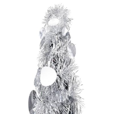 vidaXL Rozkladací umelý vianočný stromček, strieborný 120 cm, PET