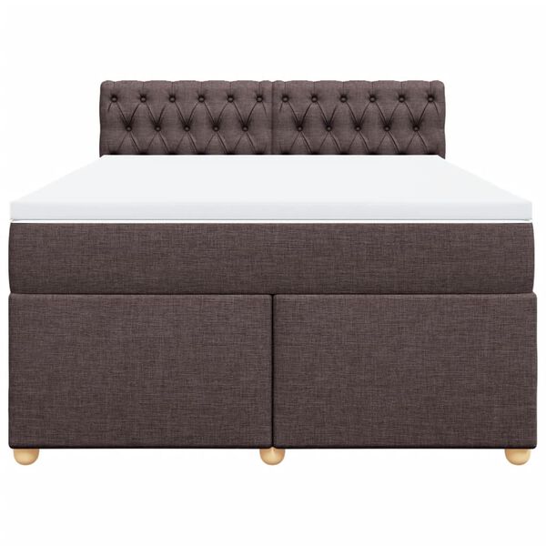 vidaXL Boxspring posteľ s matracom tmavohned&aacute; 140x190 cm l&aacute;tka