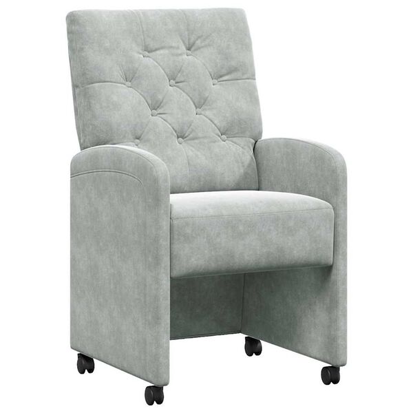 vidaXL Jedálenské stoličky na kolieskach s kolesami 2 pcs Svetlosivá