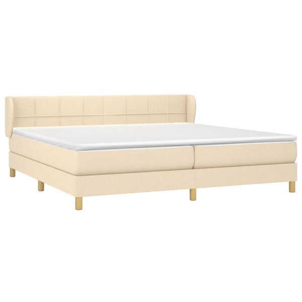 vidaXL Boxspring posteľ s matracom kr&eacute;mov&aacute; 200x200 cm l&aacute;tka