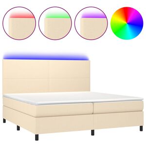 vidaXL Posteľ boxsping s matracom a LED kr&eacute;mov&aacute; 200x200 cm l&aacute;tka