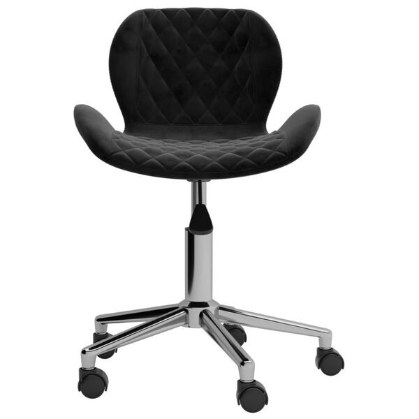 vidaXL Otočn&aacute; jed&aacute;lensk&aacute; stolička čierna zamatov&aacute;