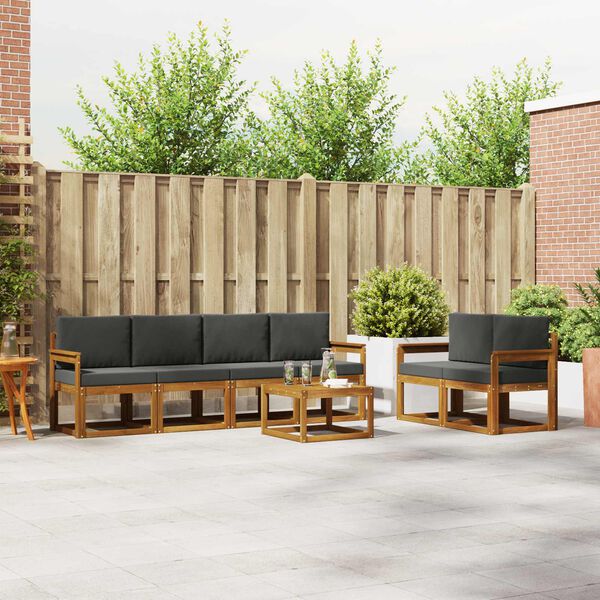 vidaXL Z&aacute;hradn&aacute; s&uacute;prava gaučov s vank&uacute;&scaron;om 7 pcs Pr&iacute;rodn&aacute; a antracitov&aacute;