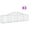 vidaXL Obl&uacute;kov&yacute; gabionov&yacute; k&ocirc;&scaron; 3 ks 200x30x40/60 cm pozinkovan&eacute; železo
