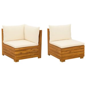 vidaXL Z&aacute;hradn&yacute; lounge set s vank&uacute;&scaron;om 2 Kus Hned&aacute; Pevn&eacute; ak&aacute;ciov&eacute; drevo