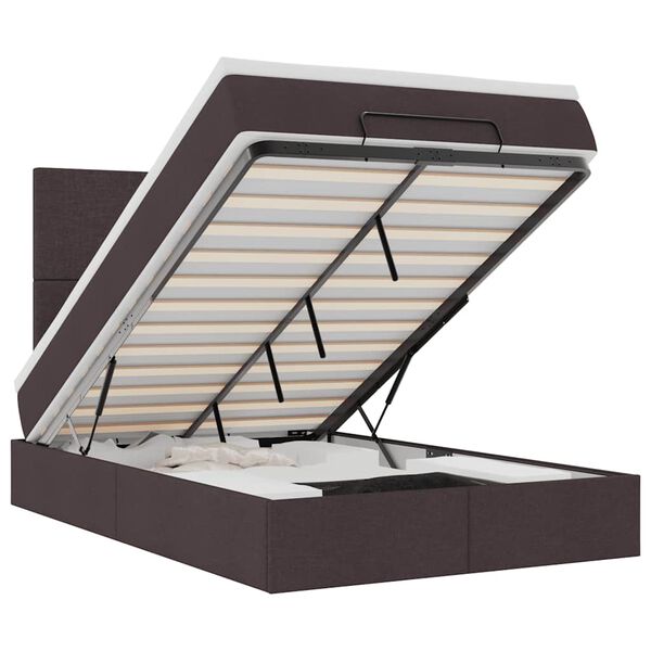 vidaXL Osmansk&aacute; posteľ s matracom tmavohned&aacute; 120x200 cm l&aacute;tka