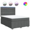 vidaXL Boxspring posteľ s matracom tmavosiv&aacute; 140x190 cm l&aacute;tka