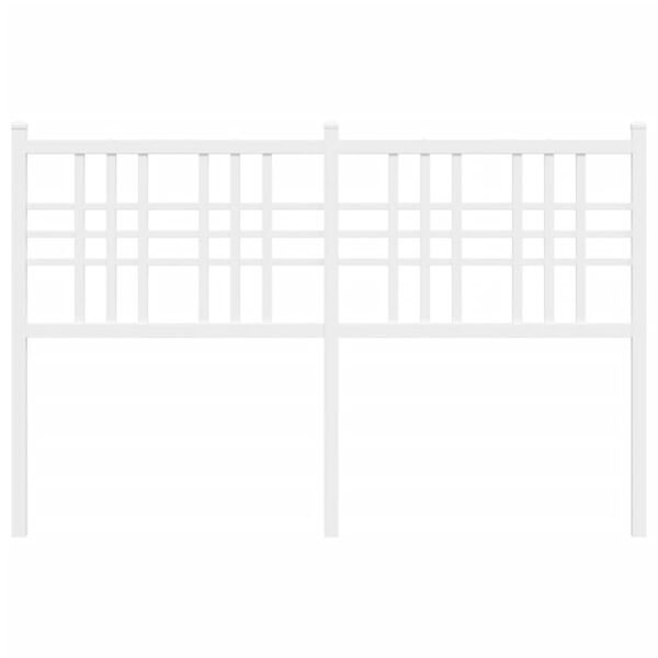 vidaXL Kovov&eacute; čelo postele biele 140 cm