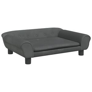 vidaXL Detsk&aacute; pohovka tmavosiv&aacute; 70x45x26 cm zamat