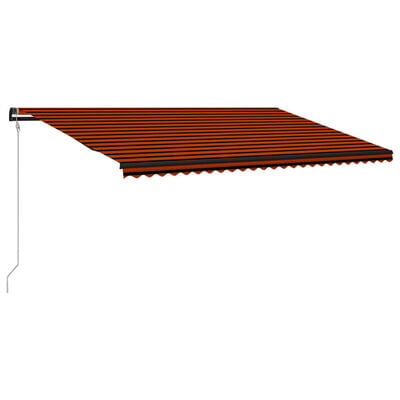 vidaXL Zaťahovacia markíza so senzorom vetra a LED 600x300 cm oranžovo-hnedá
