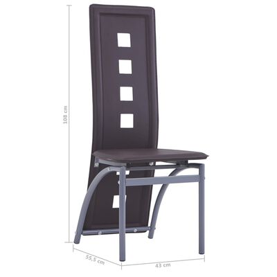 vidaXL Jedálenské stoličky 6 ks hnedé umelá koža