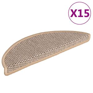 vidaXL Samolepiace n&aacute;&scaron;ľapy na schody vzhľad sisalu 15 ks 56x17x3 cm