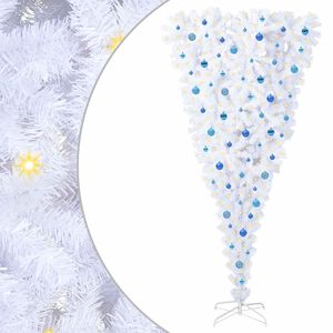 vidaXL Umel&yacute; vianočn&yacute; stromček s 300 LED-i Biela 240 cm PVC a oceľ