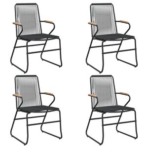 vidaXL Z&aacute;hradn&eacute; stoličky 4 ks čierne 58x59x85,5 cm PVC ratan