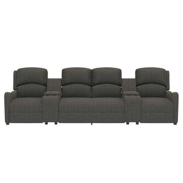 vidaXL 4-miestne sklápacie masážne kreslo+držiaky na poháre, tmavosivé