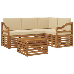 vidaXL Z&aacute;hradn&aacute; s&uacute;prava gaučov s vank&uacute;&scaron;om 5 pcs Pr&iacute;rodn&aacute; a b&eacute;žov&aacute;