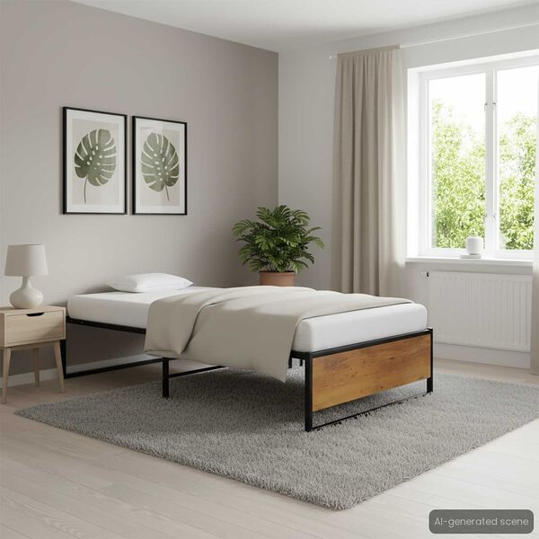 vidaXL Posteľn&yacute; r&aacute;m, čierny, kov 100x200 cm