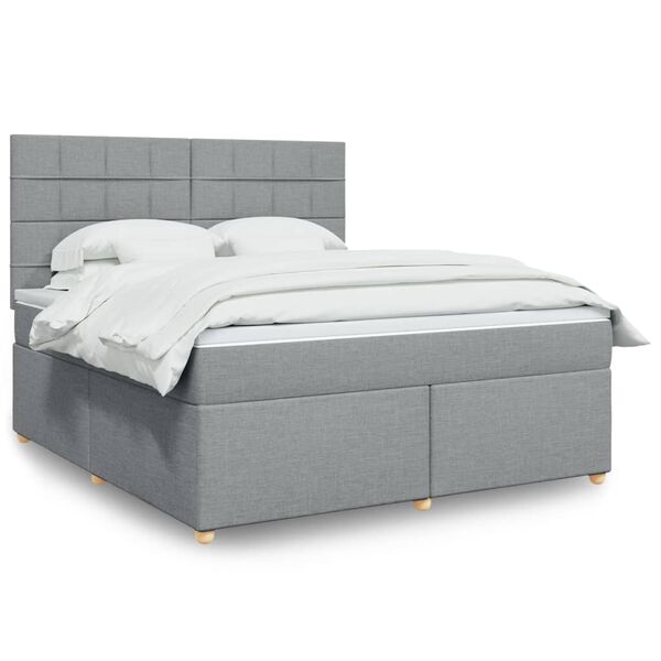 vidaXL Boxspring posteľ s matracom bledosiv&aacute; 180x200 cm l&aacute;tka