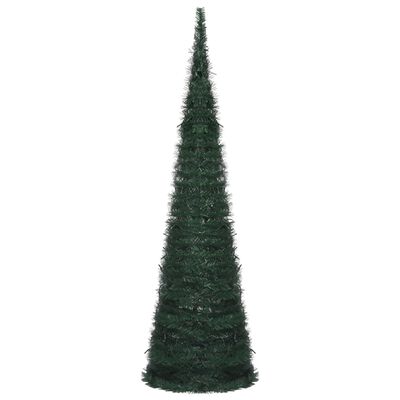 vidaXL Rozkladací osvetlený umelý vianočný stromček, zelený 150 cm