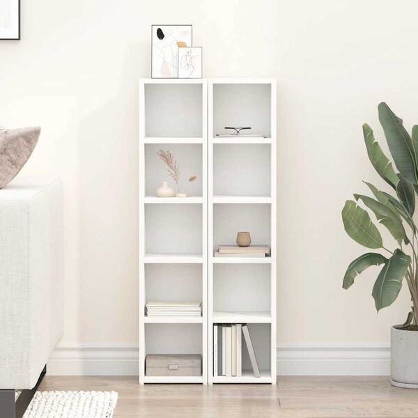 vidaXL Skrinky na CD 2 ks, biele 21x16x93,5 cm, kompozitn&eacute; drevo