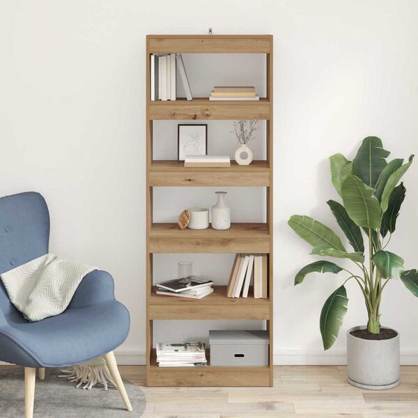 vidaXL Knižnica dub artisan 60 x 30 x 166 cm Kompozitn&eacute; drevo