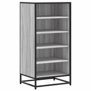 vidaXL Reg&aacute;l na top&aacute;nky siv&yacute; sonoma 48x38x97,5 cm, kompozitn&eacute; drevo
