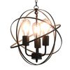 vidaXL Z&aacute;vesn&aacute; lampa čierna okr&uacute;hla 3 x E27 žiarovky