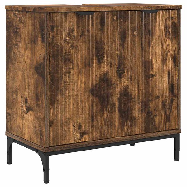 vidaXL K&uacute;peľňov&aacute; skrinka pod um&yacute;vadlo Dymov&aacute; dub 60,5 x 33,5 x 61 cm