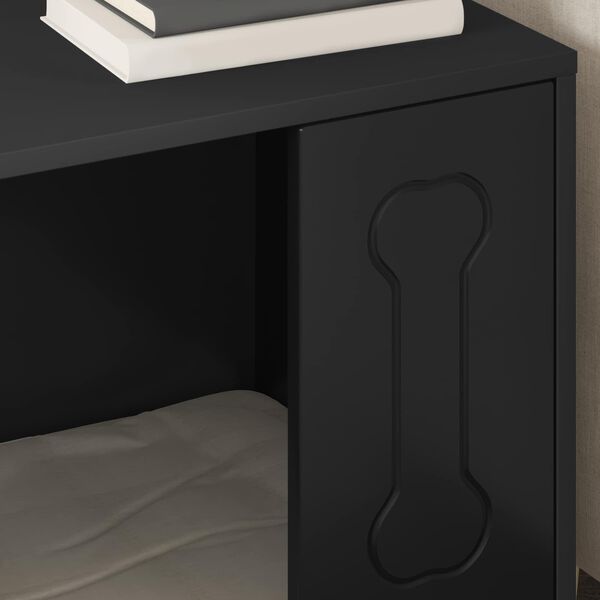 vidaXL Ps&iacute; dom Čierna 44 x 42 x 49 cm Kompozitn&eacute; drevo