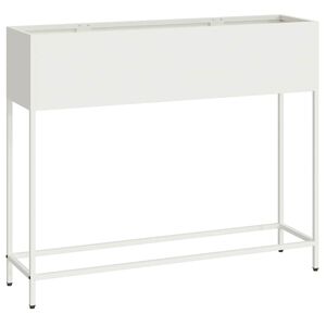 vidaXL Zv&yacute;&scaron;en&yacute; z&aacute;hradn&yacute; kvetin&aacute;č Biela 100 x 26 x 82 cm Oceľ