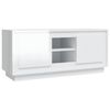 vidaXL TV skrinka leskl&aacute; biela 102x35x45 cm spracovan&eacute; drevo