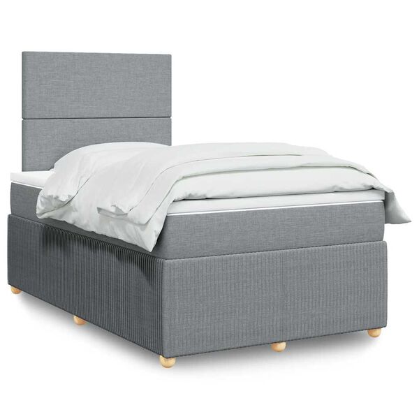 vidaXL Boxspring posteľ s matracom bledosiv&aacute; 120x200 cm l&aacute;tka
