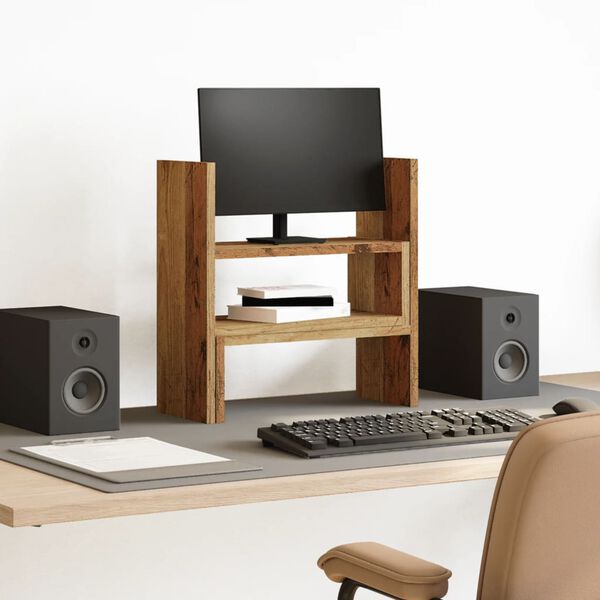 vidaXL Stolový organizér nastav. staré drevo 40x17x41cm kompozit.drevo