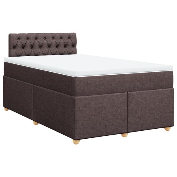 vidaXL Boxspring posteľ s matracom tmavohned&aacute; 120x200 cm l&aacute;tka