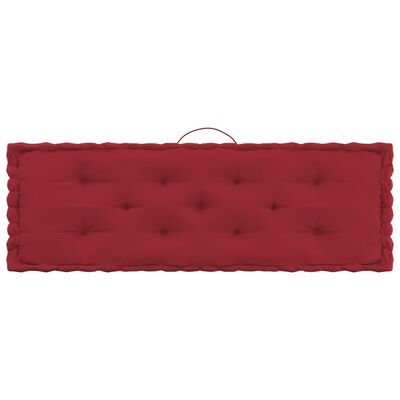 vidaXL Podlahové paletové podložky 7 ks burgundské červené bavlna