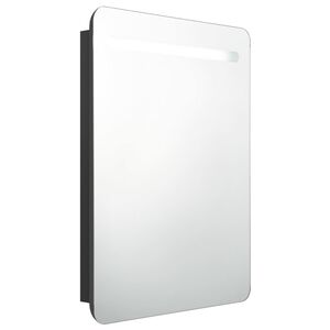 vidaXL LED k&uacute;peľňov&aacute; zrkadlov&aacute; skrinka čierna 60x11x80 cm