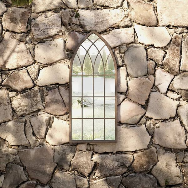 vidaXL Záhradné zrkadlo pieskové 70x30 cm exteriérové železo