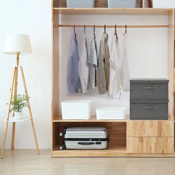 vidaXL Úložné boxy 2 ks látkové 50x30x25 cm antracitové