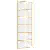 vidaXL Posuvn&eacute; dvere zlat&eacute; 76x205 cm č&iacute;re ESG sklo a hlin&iacute;k