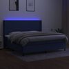 vidaXL Posteľ boxsping s matracom a LED modr&aacute; 200x200 cm l&aacute;tka