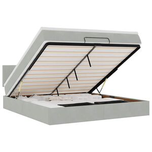 vidaXL Osmansk&aacute; posteľ s matracom Svetlosiv&aacute; 160x200cm Zamat