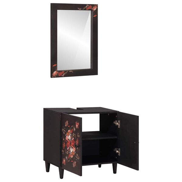 vidaXL Set kabinetov do k&uacute;peľne N&aacute;stenn&yacute; 2 pcs Mas&iacute;vne mango drevo