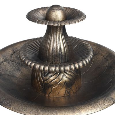 vidaXL Vtáčí kúpeľ s fontánou bronzový 50x91 cm plastový