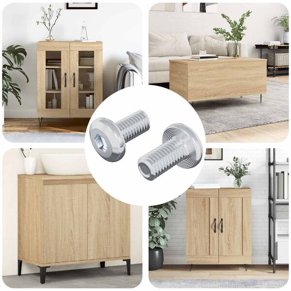 vidaXL Z&aacute;mkov&aacute; skrutka Jednofarebn&yacute; 2 pcs Strieborn&aacute; M6 x 12 mm Oceľ