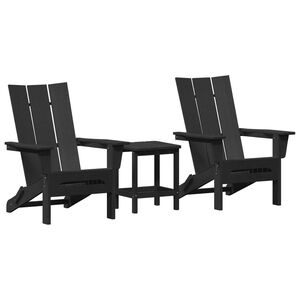 vidaXL Záhradný lounge nábytok 3 pcs Čierna 38 x 38 x 46cm Plast