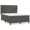 vidaXL Posteľn&yacute; r&aacute;m boxspring s matracom tmavosiv&yacute; 140x200 cm zamat