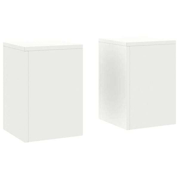 vidaXL Stojan na rastliny 2 pcs Biela 24 x 24 x 35 cm Oceľ