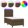 vidaXL Posteľ boxsping s matracom a LED tmavohned&aacute; 90x190 cm l&aacute;tka