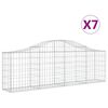 vidaXL Obl&uacute;kov&yacute; gabionov&yacute; k&ocirc;&scaron; 7 ks 200x30x60/80 cm pozinkovan&eacute; železo